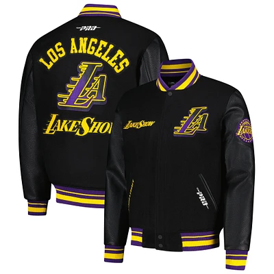 Men's Pro Standard Black Los Angeles Lakers 2024/25 City Edition Wool Varsity Full-Zip Jacket