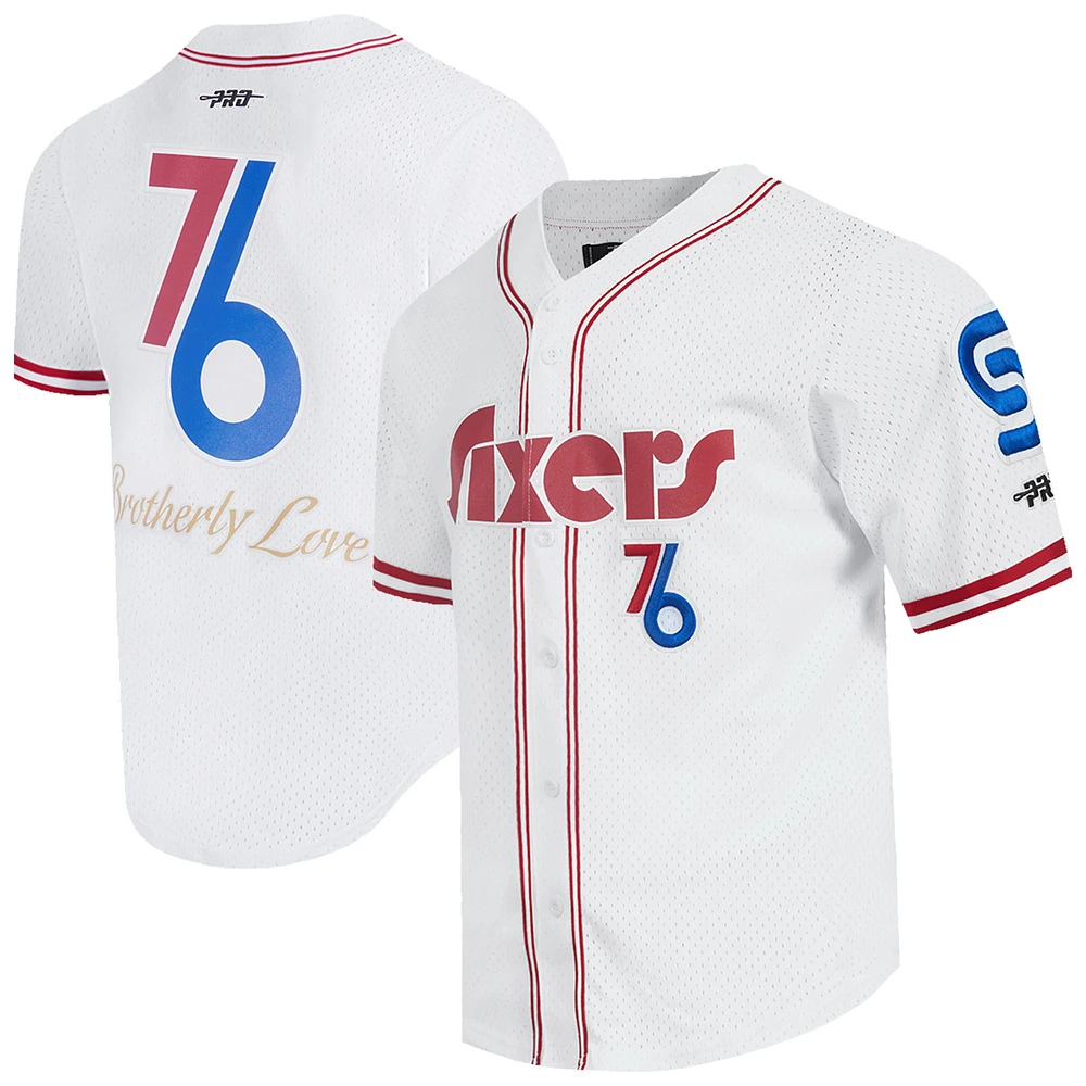 Men's Pro Standard White Philadelphia 76ers 2024/25 City Edition Mesh Baseball Jersey