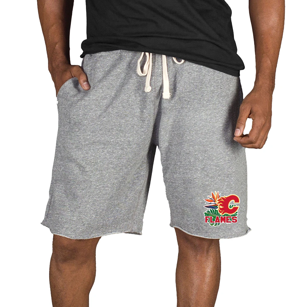 Men's Concepts Sport Gray Calgary Flames Mainstream Tri-Blend Shorts