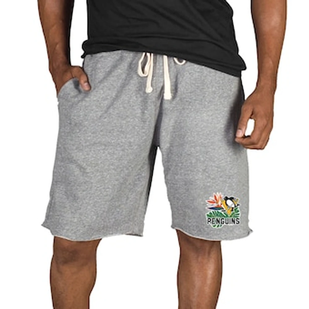 Men's Concepts Sport Gray Pittsburgh Penguins Mainstream Tri-Blend Shorts