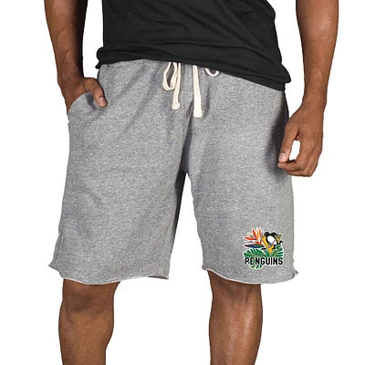Men's Concepts Sport Gray Pittsburgh Penguins Mainstream Tri-Blend Shorts