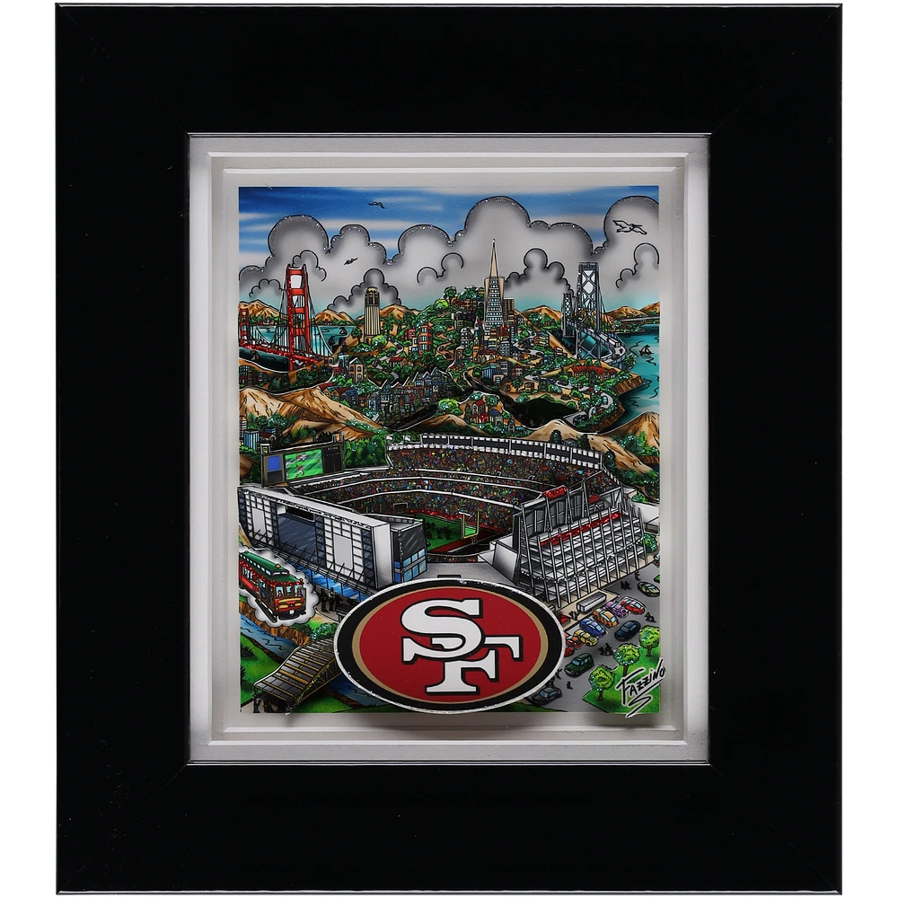 San Francisco 49ers Framed 7" x 8" Deluxe 3D Print - Art by Charles Fazzino