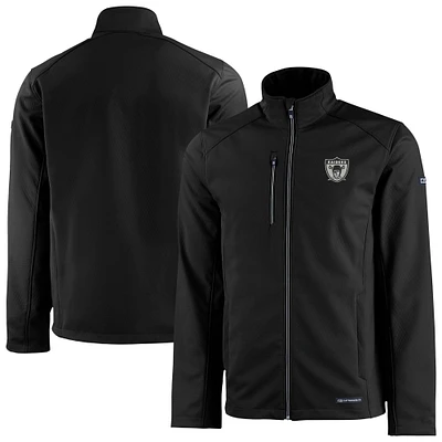 Men's Cutter & Buck Las Vegas Raiders Evoke Eco Softshell Recycled Full-Zip Jacket