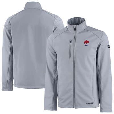 Men's Cutter & Buck Gray Buffalo Bills Evoke Eco Softshell Recycled Full-Zip Jacket