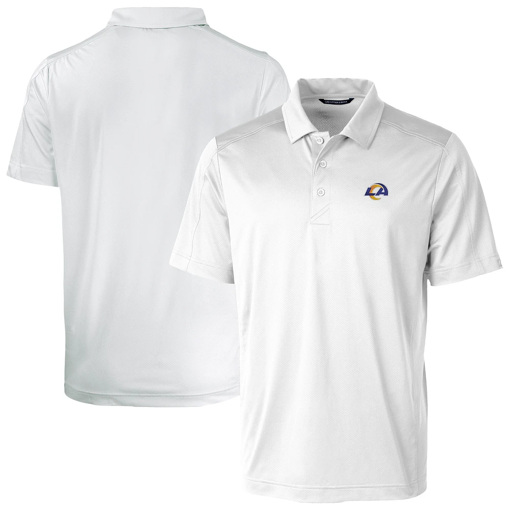 Men's Cutter & Buck White Los Angeles Rams Prospect Eco DryTec Polo
