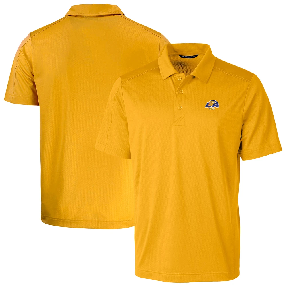 Men's Cutter & Buck Gold Los Angeles Rams Prospect Eco DryTec Polo