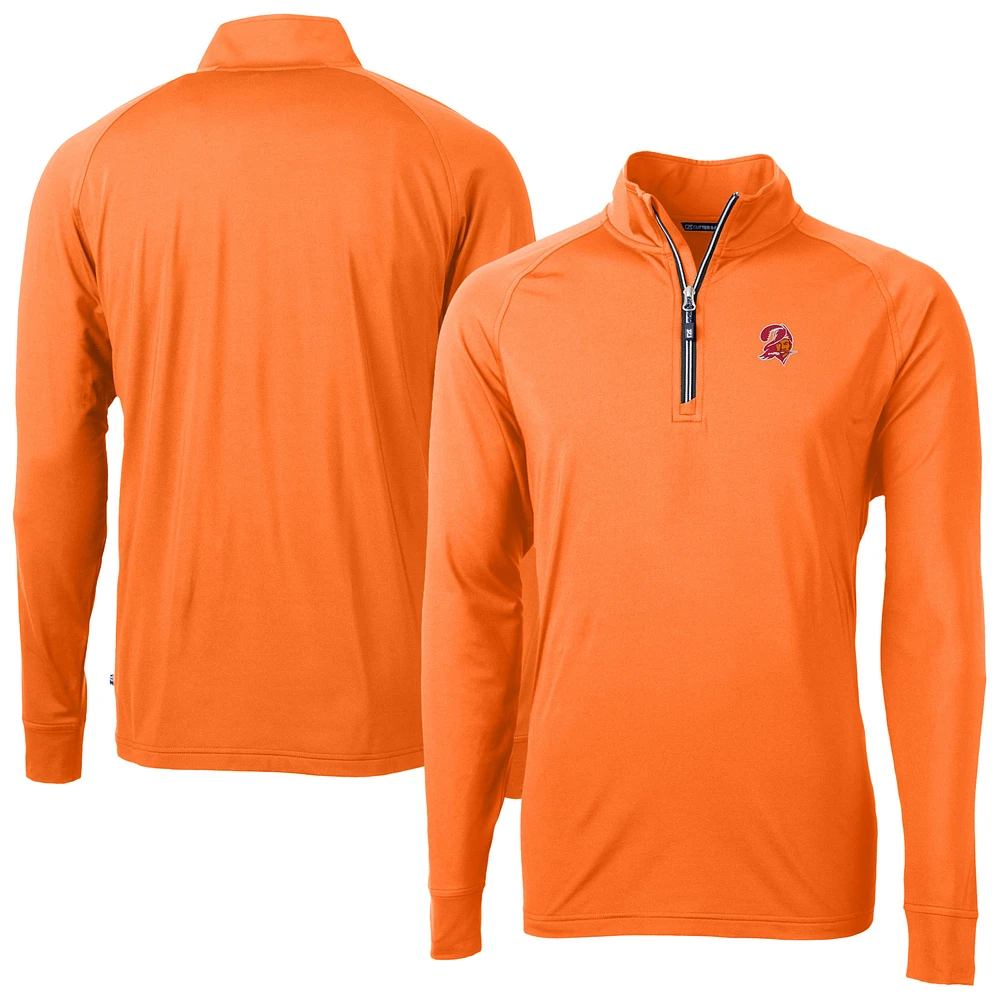 Men's Cutter & Buck Orange Tampa Bay Buccaneers Adapt Eco DryTec Raglan Quarter-Zip Jacket