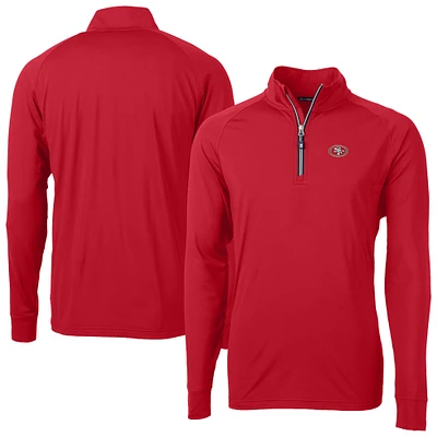 Men's Cutter & Buck Red San Francisco 49ers Adapt Eco DryTec Raglan Quarter-Zip Jacket