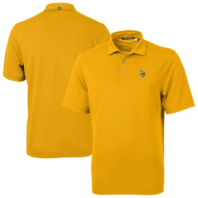 Men's Cutter & Buck Gold Minnesota Vikings Virtue Eco Pique Tile Print Recycled Polo