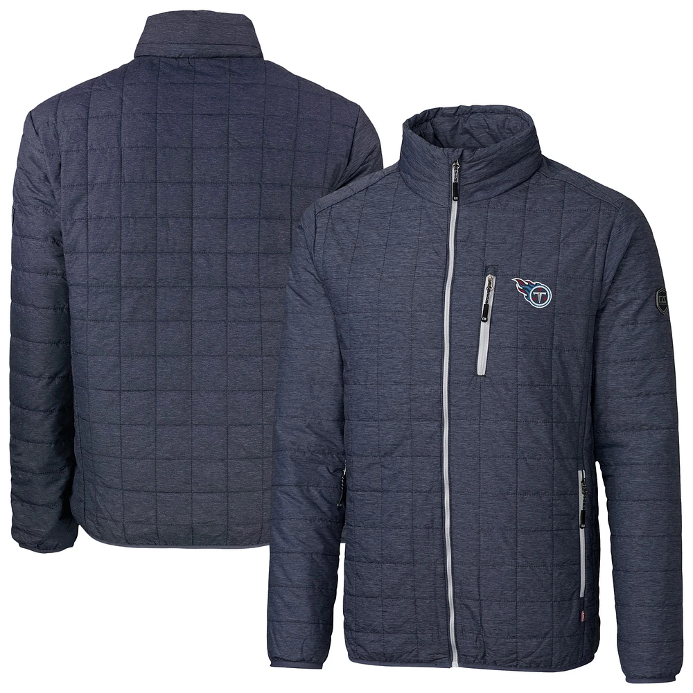 Men's Cutter & Buck Anthracite Tennessee Titans Rainier PrimaLoft Eco Insulated Full-Zip Puffer Jacket