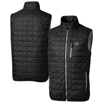 Men's Cutter & Buck Cincinnati Bengals Rainier PrimaLoft Eco Insulated Full-Zip Puffer Vest