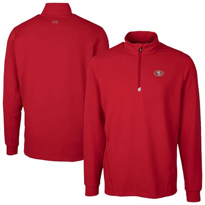 Men's Cutter & Buck Red San Francisco 49ers Traverse Stretch Quarter-Zip Top