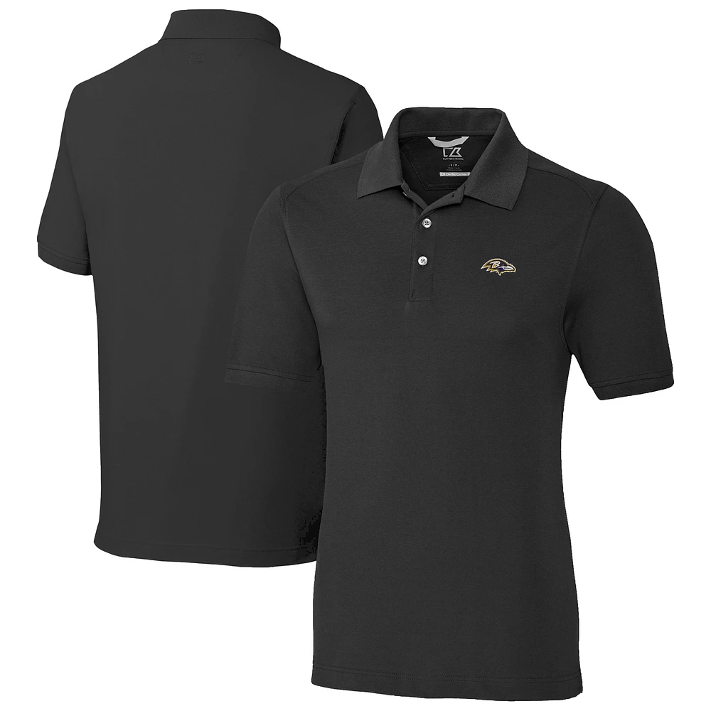 Men's Cutter & Buck Black Baltimore Ravens Advantage Eco Pique DryTec Tri-Blend Polo