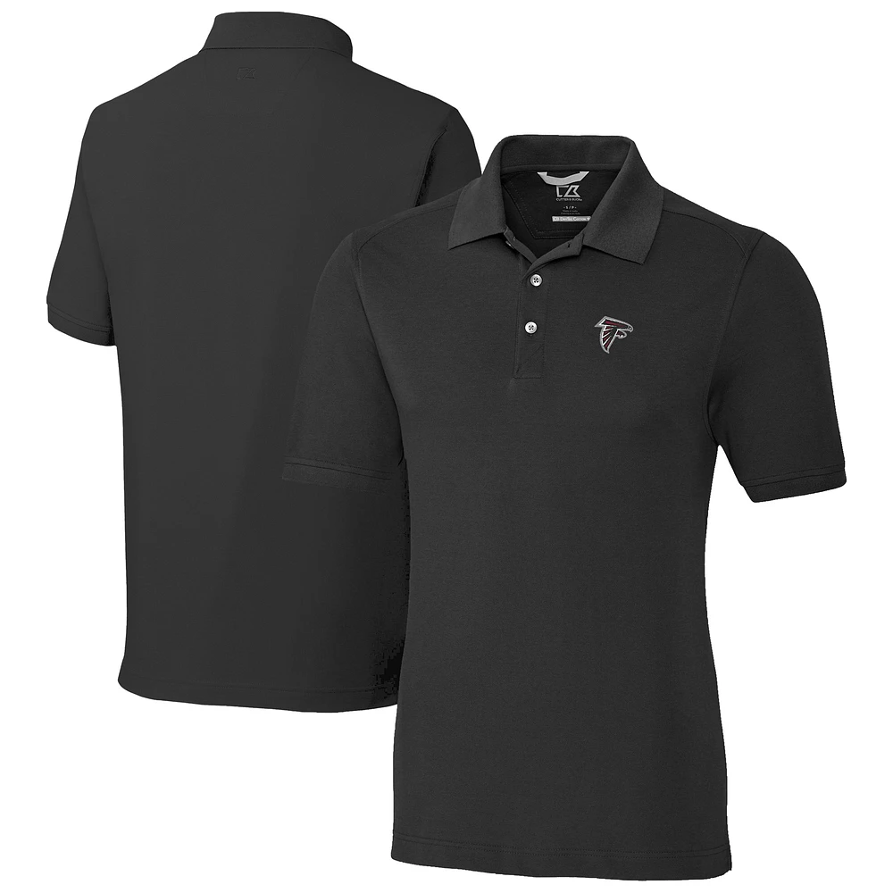 Men's Cutter & Buck Black Atlanta Falcons Advantage Eco Pique DryTec Tri-Blend Polo