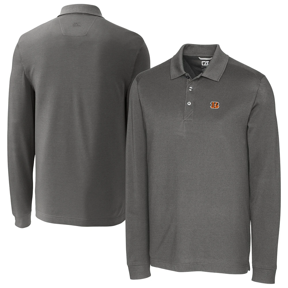 Men's Cutter & Buck Gray Cincinnati Bengals Advantage Eco Pique DryTec Tri-Blend Polo