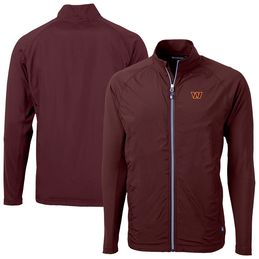 Men's Cutter & Buck Maroon Washington Commanders Adapt Eco Hybrid Recycled Full-Zip Jacket