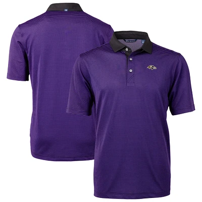 Men's Cutter & Buck Purple Baltimore Ravens DryTec Virtue Eco Pique Micro Stripe Recycled Polo