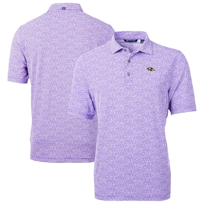 Men's Cutter & Buck Purple Baltimore Ravens Virtue Eco Pique Botanical Print Recycled Polo
