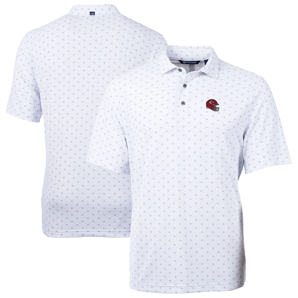 Men's Cutter & Buck White Kansas City Chiefs Big Tall Virtue Eco Pique Tile Print Recycled DryTec Polo
