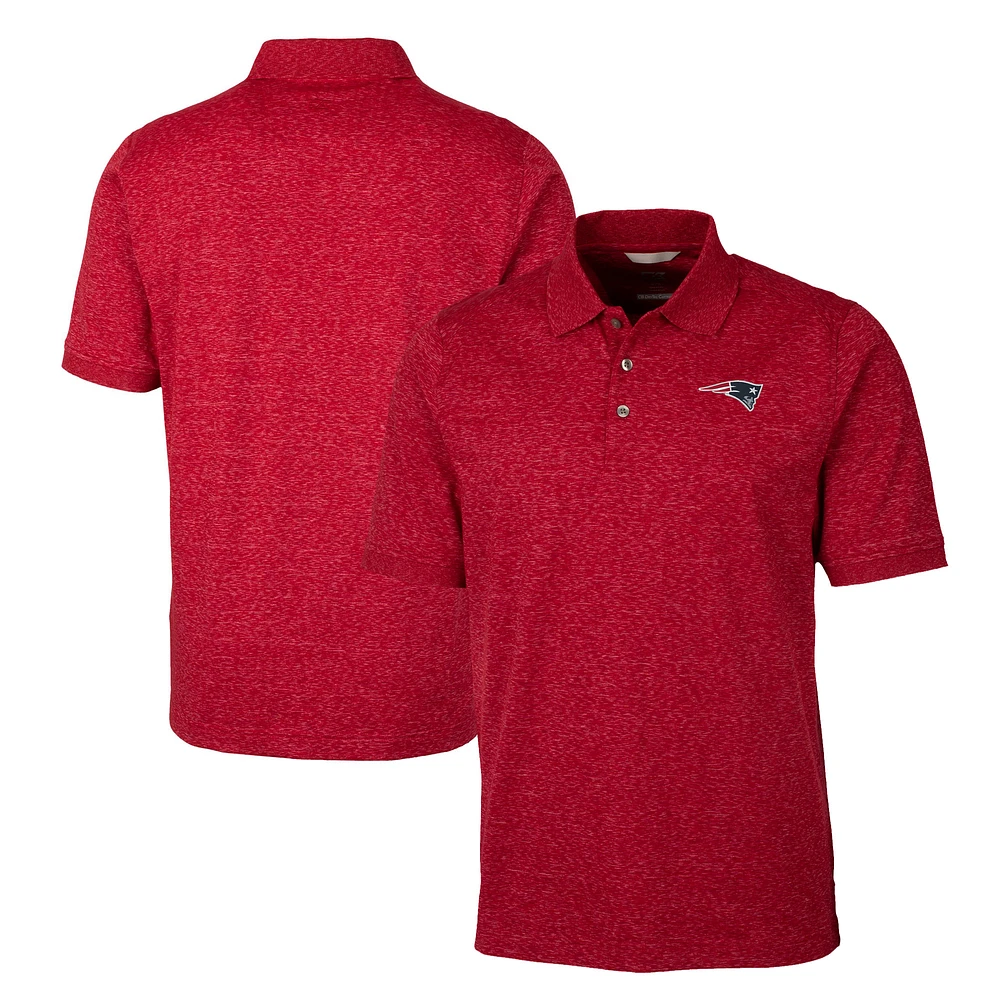 Men's Cutter & Buck Red New England Patriots Big Tall Advantage Tri-Blend Space Dye Polo