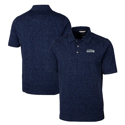 Men's Cutter & Buck College Navy Seattle Seahawks Big Tall Advantage Tri-Blend Space Dye Polo