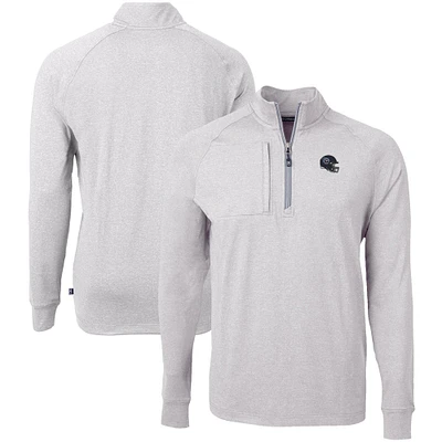 Men's Cutter & Buck Heather Gray Tennessee Titans Big Tall Adapt Eco Raglan Quarter-Zip Jacket