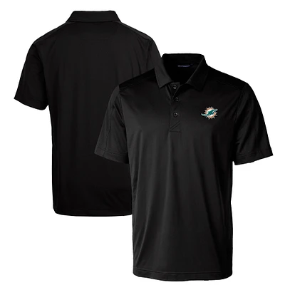 Men's Cutter & Buck Black Miami Dolphins Big Tall Prospect Eco Textured Stretch Recycled Polo