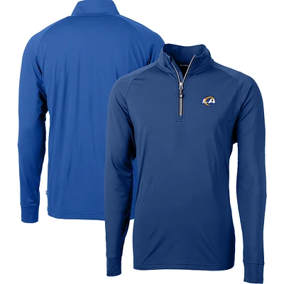 Men's Cutter & Buck Royal Los Angeles Rams Big Tall Adapt Eco DryTec Raglan Quarter-Zip Jacket