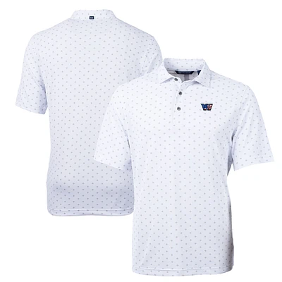Men's Cutter & Buck White Washington Commanders Big Tall Virtue Eco Pique Tile Print Recycled Polo