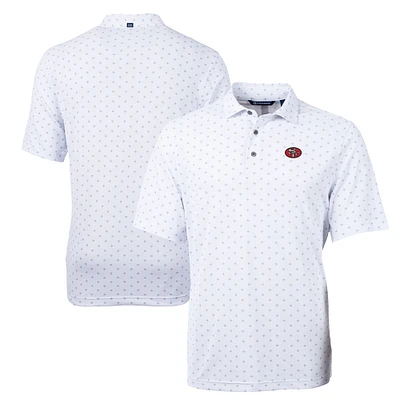Men's Cutter & Buck White San Francisco 49ers Big Tall Virtue Eco Pique Tile Print Recycled Polo