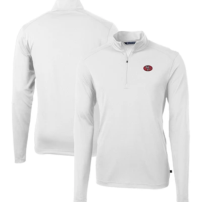 Men's Cutter & Buck White San Francisco 49ers Big Tall Virtue Eco Pique Quarter-Zip Jacket