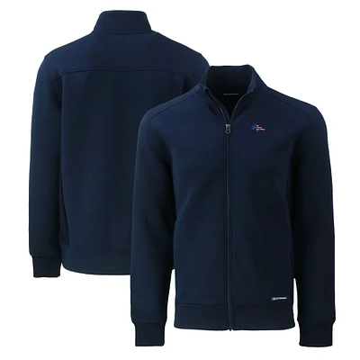 Men's Cutter & Buck Navy Denver Broncos Big Tall Americana Roam Eco Recycled Full-Zip Jacket