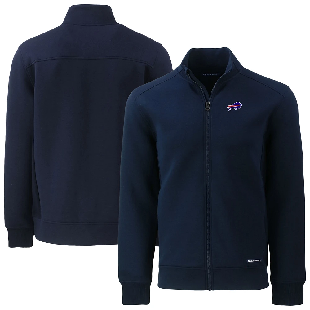 Men's Cutter & Buck Navy Buffalo Bills Big Tall Roam Eco Recycled Full-Zip Jacket