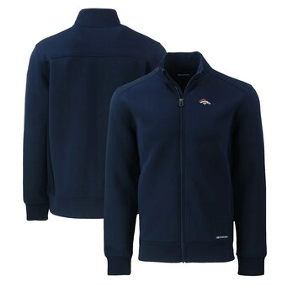 Men's Cutter & Buck Navy Denver Broncos Big Tall Roam Eco Recycled Full-Zip Jacket