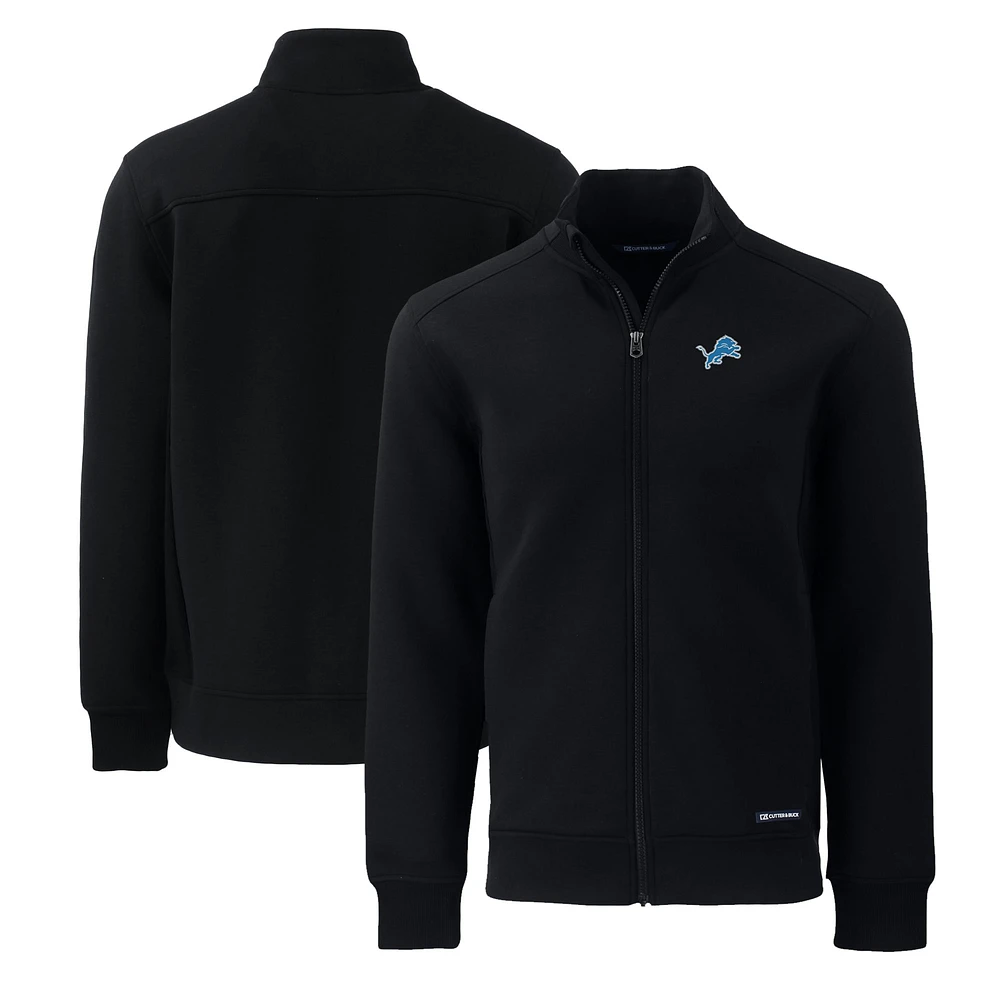 Men's Cutter & Buck Black Detroit Lions Big Tall Roam Eco Recycled Full-Zip Jacket