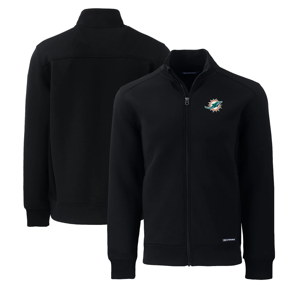 Men's Cutter & Buck Black Miami Dolphins Big Tall Roam Eco Recycled Full-Zip Jacket