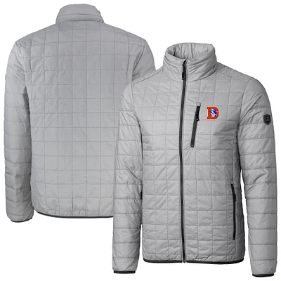 Men's Cutter & Buck Gray Denver Broncos Big Tall Rainier PrimaLoft Eco Insulated Full-Zip Puffer Jacket