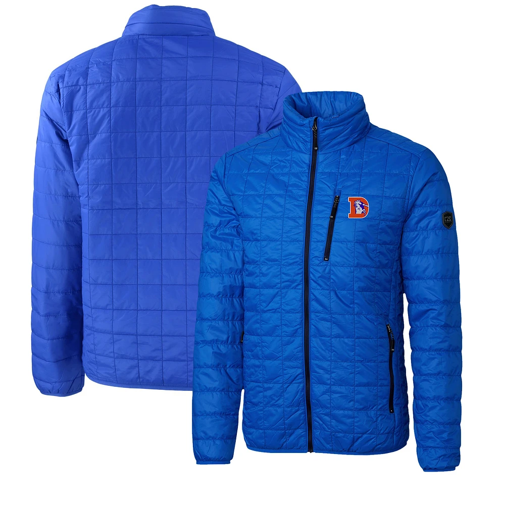 Men's Cutter & Buck Royal Denver Broncos Big Tall Rainier PrimaLoft Eco Insulated Full-Zip Puffer Jacket