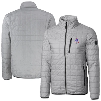 Men's Cutter & Buck Gray New England Patriots Big Tall Rainier PrimaLoft Eco Insulated Full-Zip Puffer Jacket