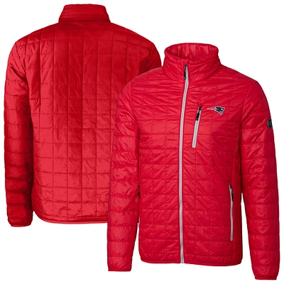 Men's Cutter & Buck New England Patriots Big Tall Rainier PrimaLoft Eco Insulated Full-Zip Hoodie Puffer Jacket