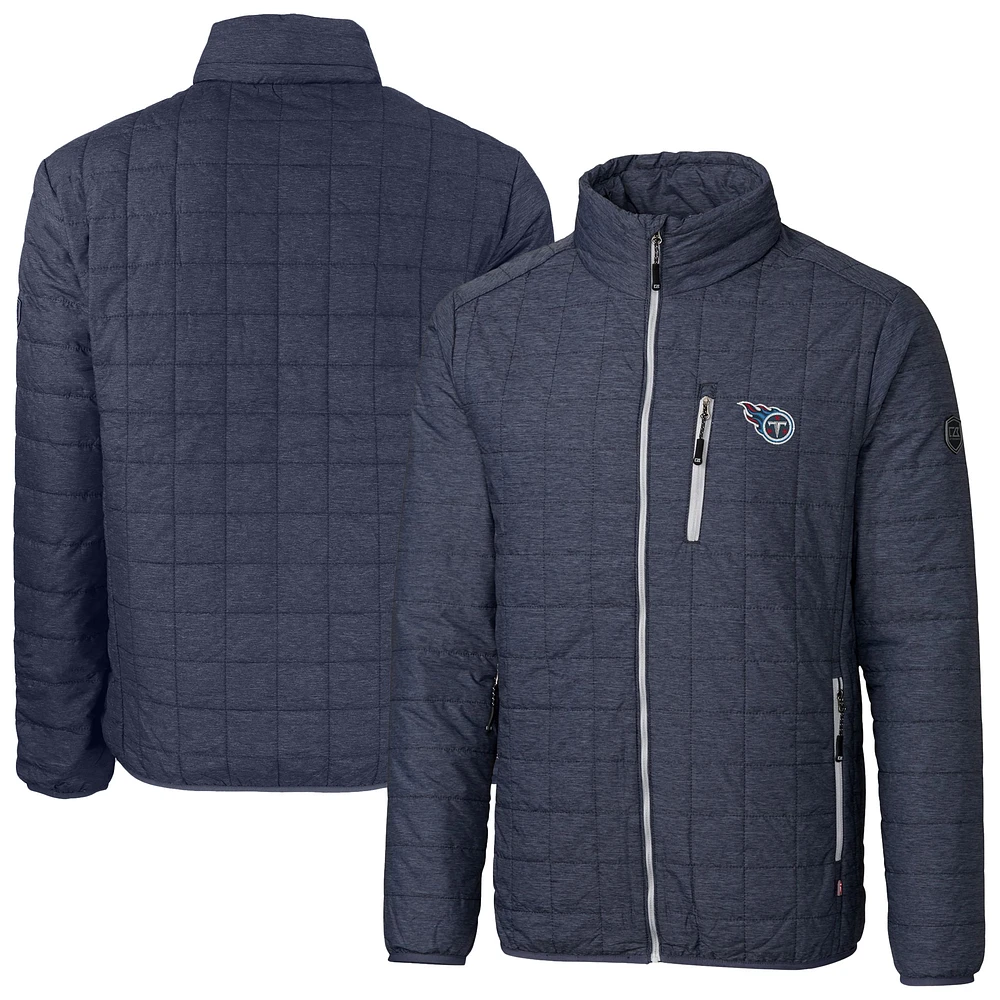 Men's Cutter & Buck Charcoal Tennessee Titans Big Tall Rainier PrimaLoft Eco Insulated Full-Zip Hoodie Puffer Jacket