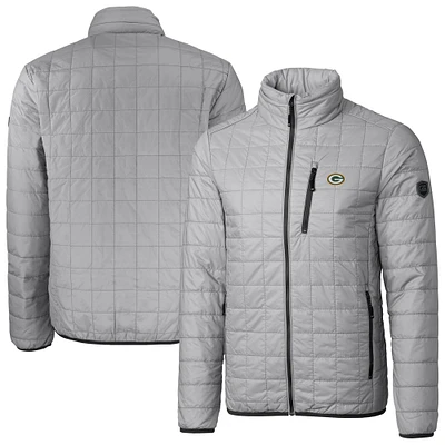 Men's Cutter & Buck Green Bay Packers Big Tall Rainier PrimaLoft Eco Insulated Full-Zip Hoodie Puffer Jacket