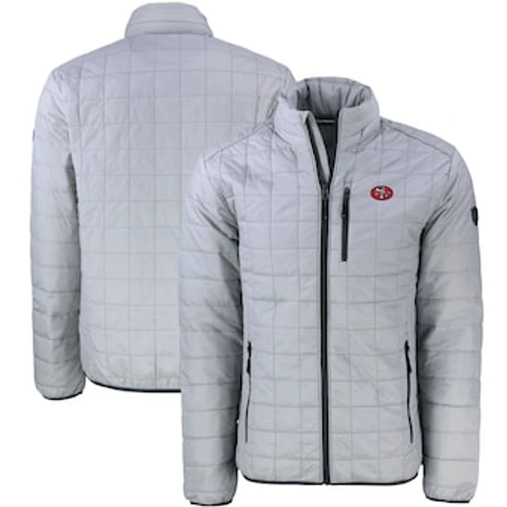 Men's Cutter & Buck Gray San Francisco 49ers Big Tall Rainier PrimaLoft Eco Insulated Full-Zip Puffer Jacket
