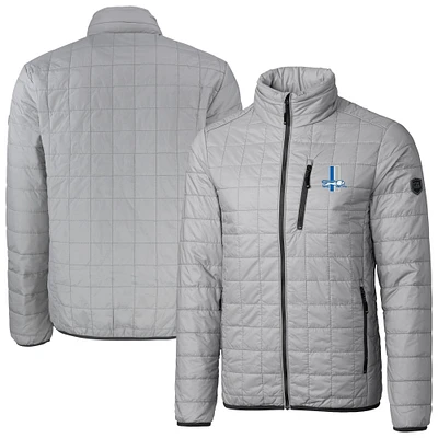 Men's Cutter & Buck Gray Detroit Lions Big Tall Rainier PrimaLoft Eco Insulated Full-Zip Puffer Jacket
