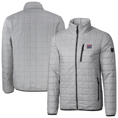 Men's Cutter & Buck Gray New York Giants Big Tall Rainier PrimaLoft Eco Insulated Full-Zip Puffer Jacket