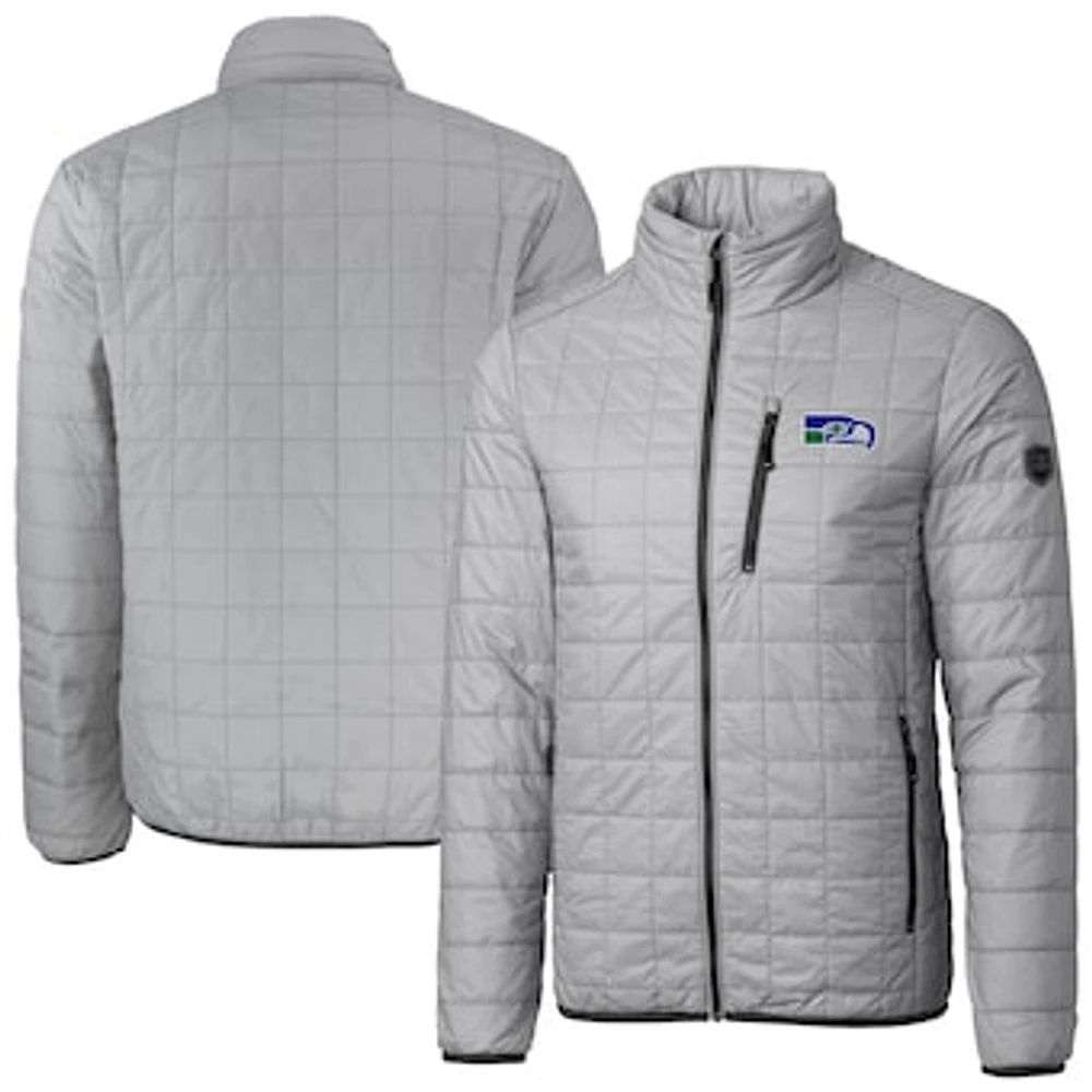 Men's Cutter & Buck Gray Seattle Seahawks Big Tall Rainier PrimaLoft Eco Insulated Full-Zip Puffer Jacket