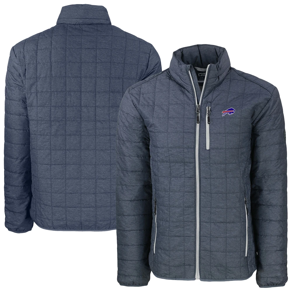 Men's Cutter & Buck Charcoal Buffalo Bills Big Tall Rainier PrimaLoft Eco Insulated Full-Zip Hoodie Puffer Jacket