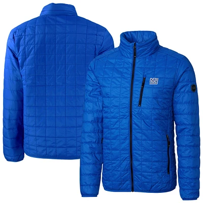 Men's Cutter & Buck Royal New York Giants Big Tall Rainier PrimaLoft Eco Insulated Full-Zip Puffer Jacket