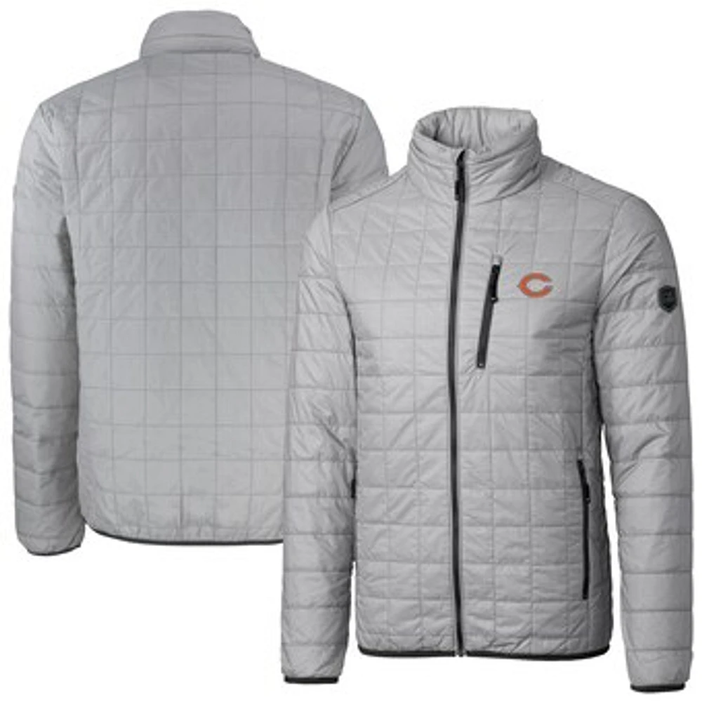 Men's Cutter & Buck Gray Chicago Bears Big Tall Rainier PrimaLoft Eco Insulated Full-Zip Puffer Jacket