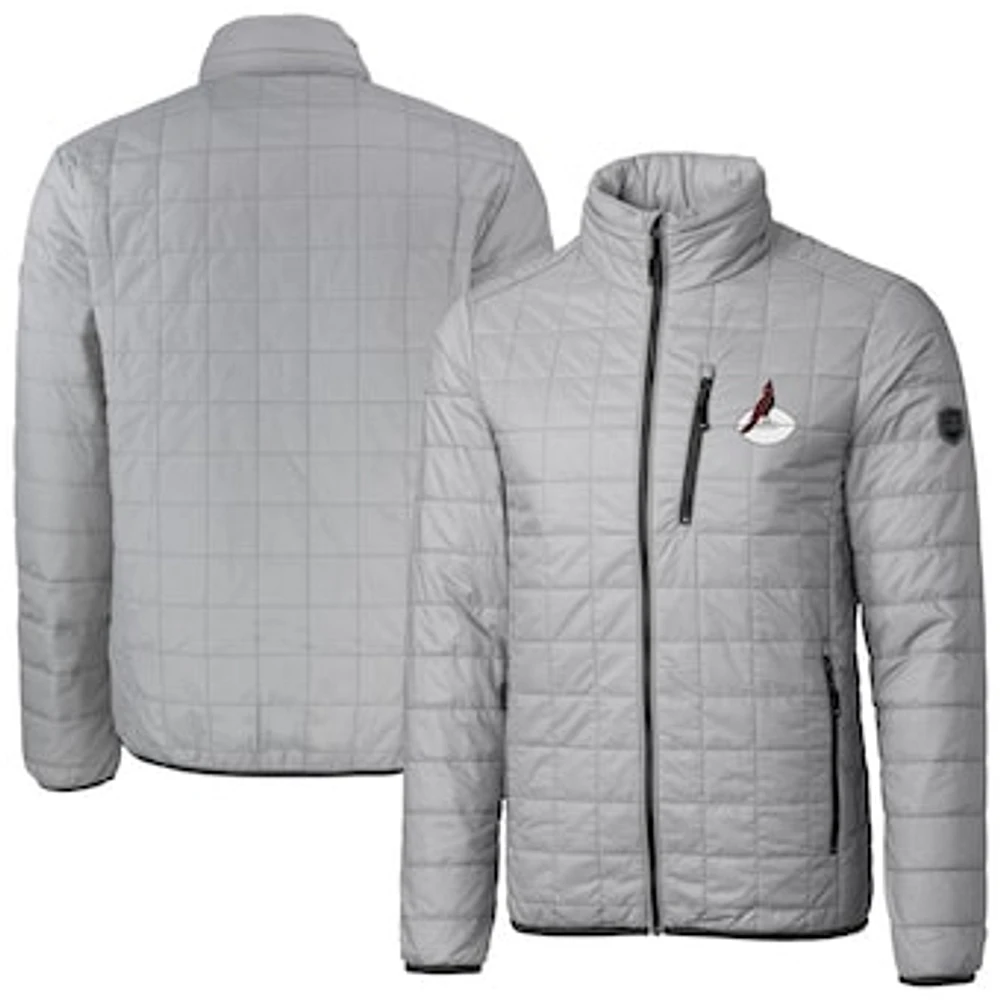 Men's Cutter & Buck Gray Arizona Cardinals Big Tall Rainier PrimaLoft Eco Insulated Full-Zip Puffer Jacket